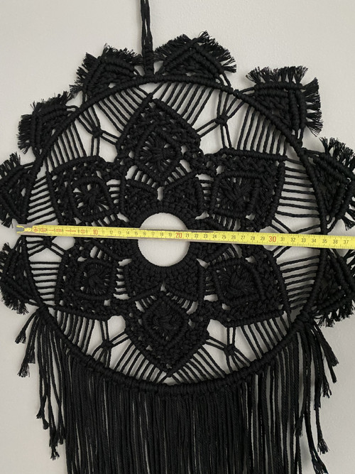 Velký černý lapač snů - macramé — foto 4