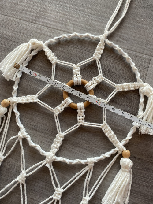 Malý bílý lapač snů - přírodní macramé — foto 4