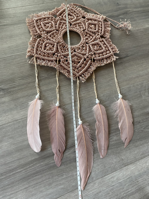 Rose gold lapač snů mandala - macramé — foto 3