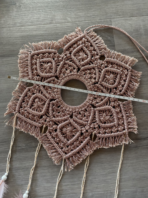 Rose gold lapač snů mandala - macramé — foto 4