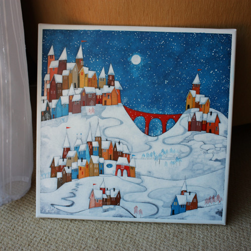 Červený most ... 40x40cm — foto 4