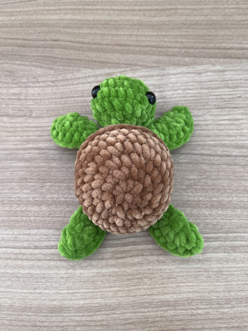 Háčkovaná Želva - zeleno-hnědá (15 cm) — foto 3