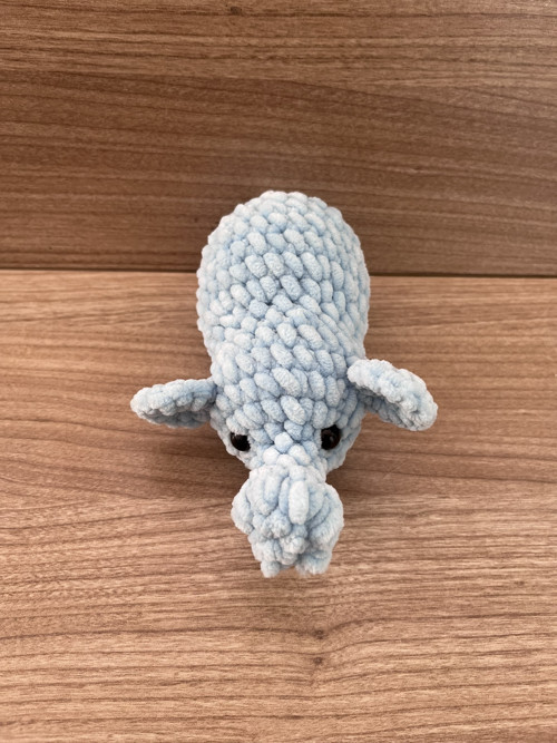 Háčkovaný Sloník - modrý (16 cm) — foto 2