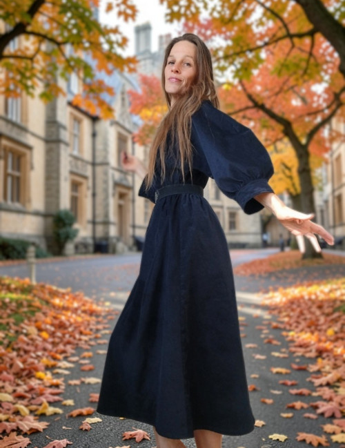 Šaty Manšestrové Púlnoční Modré — foto 3