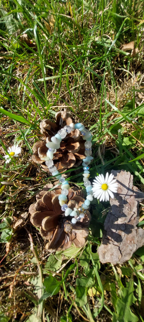 Náramek z amazonitu a křišťálu — foto 2