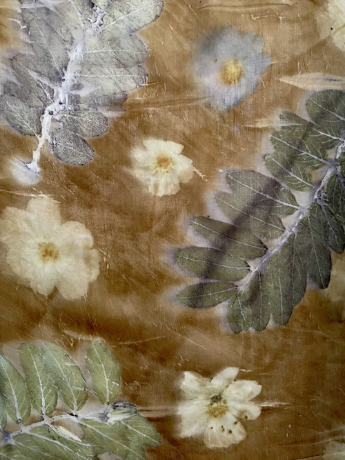 Hedvábná šála ecoprint — foto 3