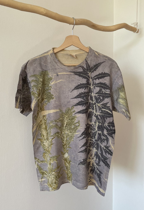 Bavlněné tričko ecoprint — foto 2