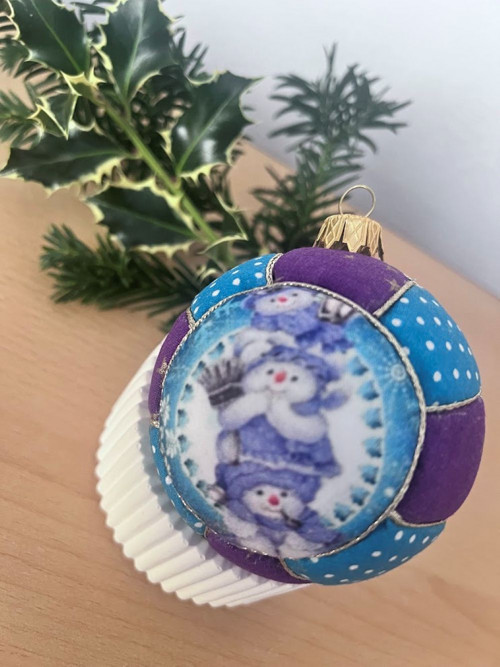Vánoční baňka patchwork — foto 3