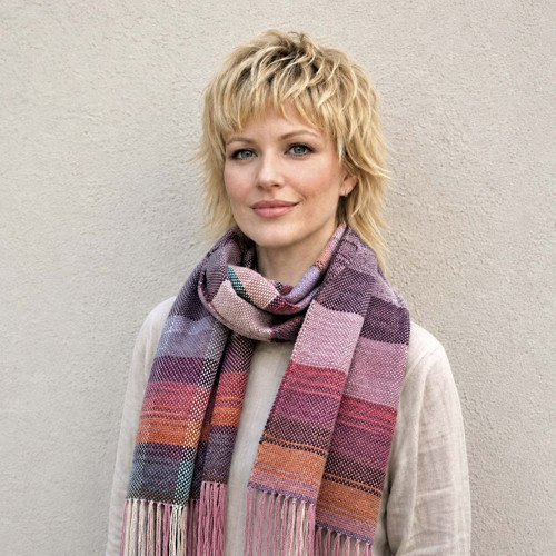 RUČNĚ TKANÝ ŠÁL - PLÉD - BOŽENA — foto 2