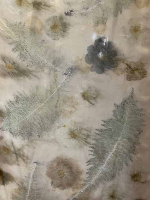 Hedvábná šála ecoprint — foto 3