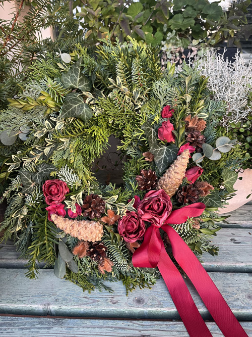 Podzimní věnec s růžemi - průměr 40cm — foto 6
