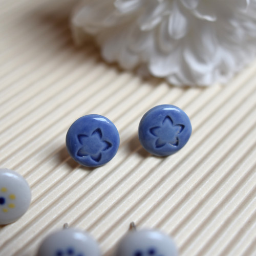 Porcelánové náušnice - Modré V. — foto 3
