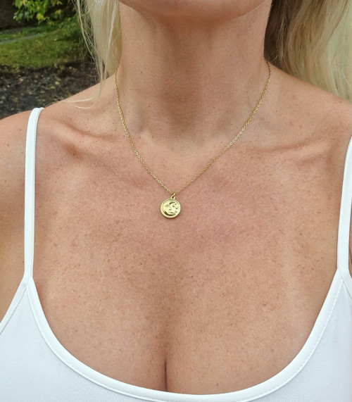 Náhrdelník*půlměsíc*zlatá ocel — foto 4