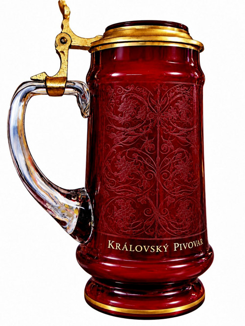 Skleněný korbel s reliéfním vzorem — foto 2