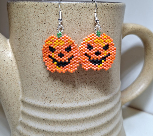 Náušnice Halloween dýně — foto 2