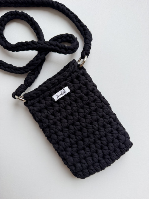 Crossbody kabelka na mobil - černá — foto 2