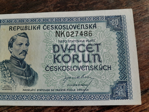 20 korun 1945 Borovský — foto 3