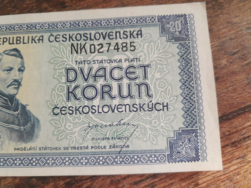20 korun 1945 Borovský — foto 3