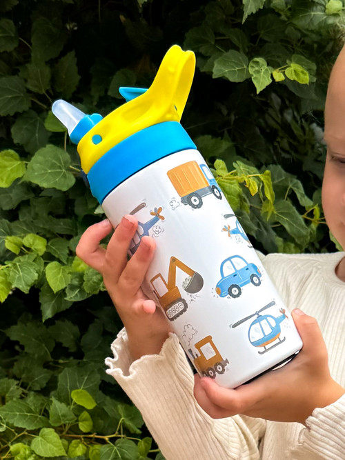 Dětská termo láhev s brčkem 330ml - Auta — foto 2