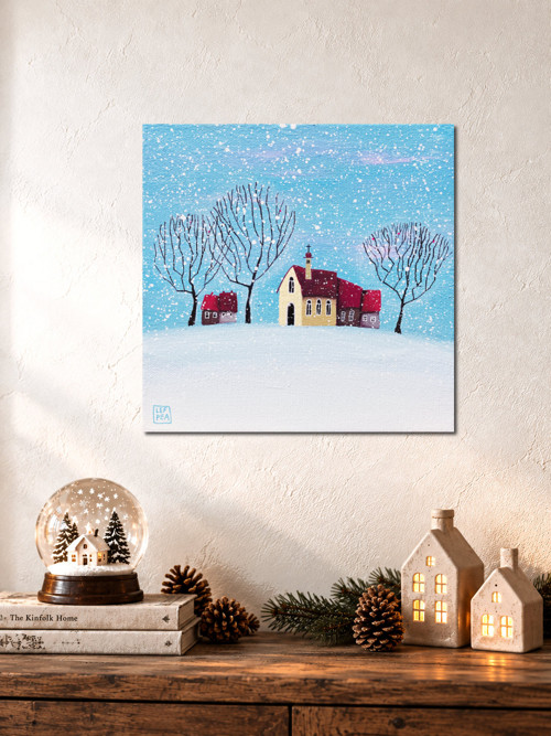 Originální obraz: Zima - 20x20cm — foto 4