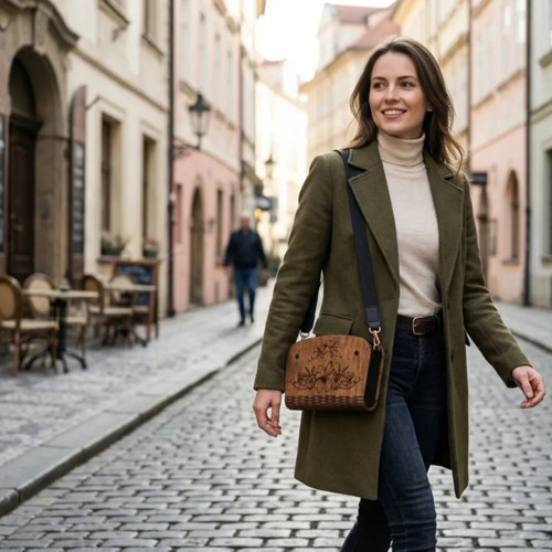 Dřevěná kabelka - Květiny — foto 6