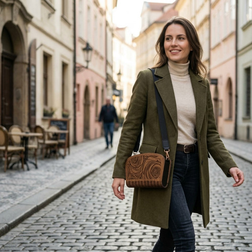 Dřevěná kabelka - Růže — foto 6