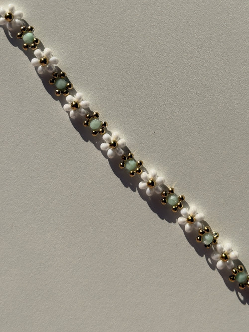 Beaded Flower Bracelet - Green — foto 2