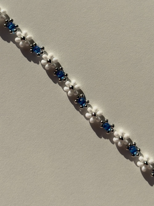 Beaded Flower Bracelet - Blue — foto 2