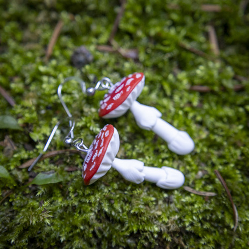Náušnice - muchomůrka červená — foto 2