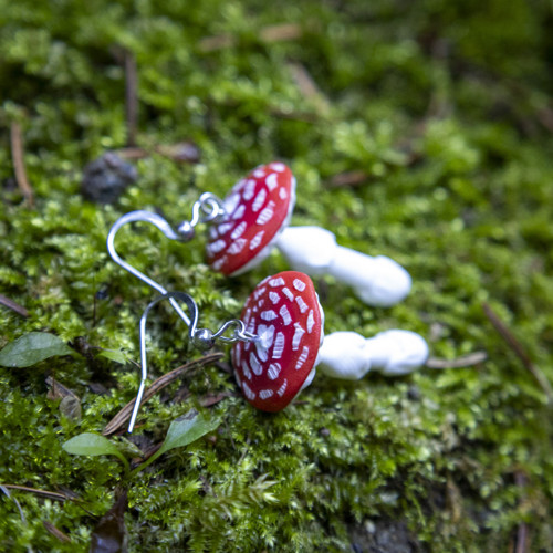 Náušnice - muchomůrka červená — foto 3