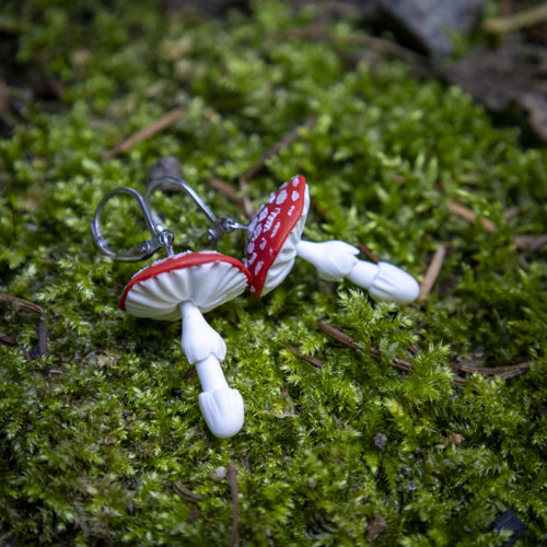 Náušnice - muchomůrka červená — foto 2
