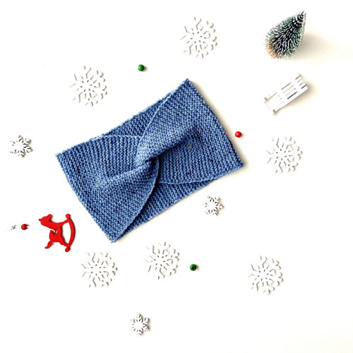 Pletená čelenka Denim — foto 3