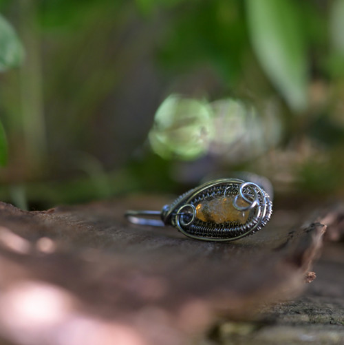 Náušnice s drahým etiopským opálem wire wrapping — foto 2