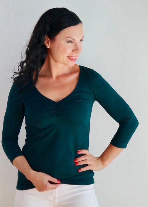 Dámské tričko tmavě zelené — foto 3