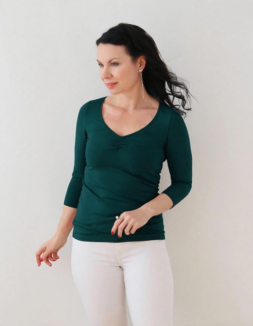 Dámské tričko tmavě zelené — foto 2