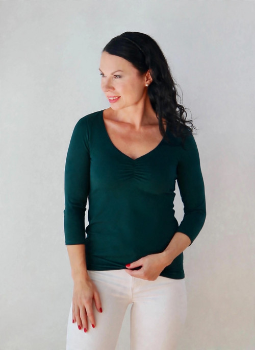 Dámské tričko tmavě zelené — foto 4