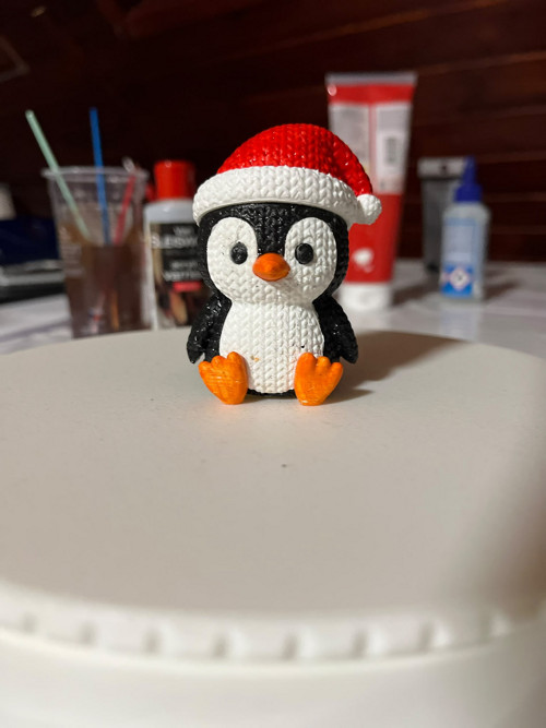 Vánoční tučňák s čepičkou — foto 4
