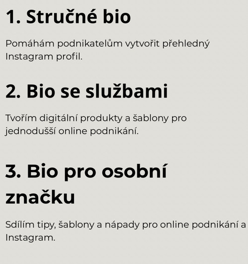 Instagram Bio balíček pro podnikání — foto 2