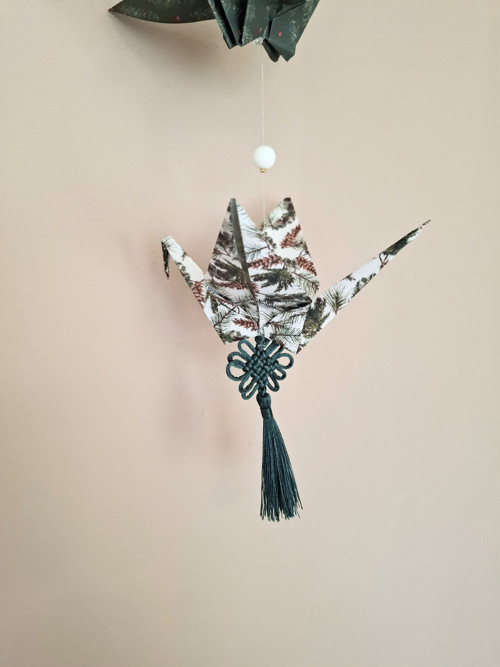 Vánoční dekorace s origami jeřáby — foto 3