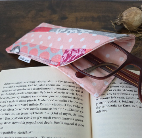 Měkké pouzdro na brýle- růžový patchwork — foto 2