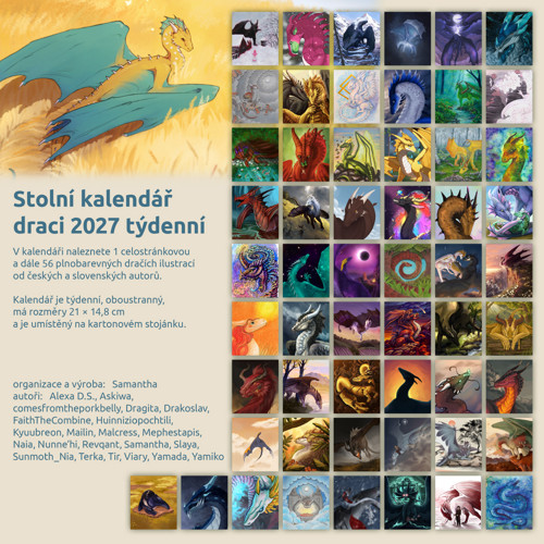Stolní kalendář Draci 2027 týdenní — foto 4