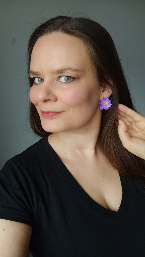 Náušnice Fleurie fialkové — foto 2