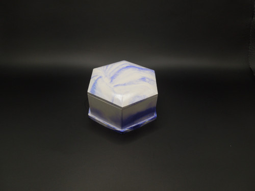 Ručně odlévaná šperkovnice Hexagon - modrá — foto 3