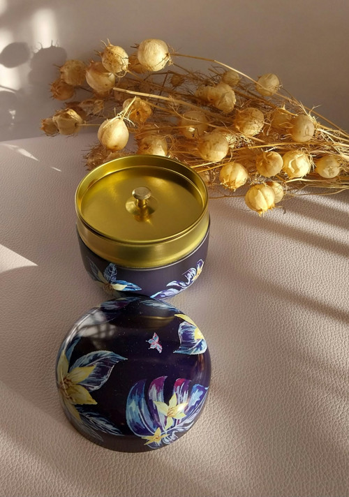 Svíčka tmavě modrá květina — foto 3