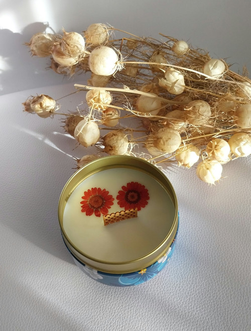 Svíčka světle modrá květina — foto 2