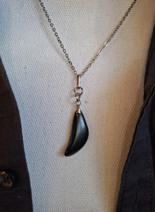 Černá kapka – náhrdelník s obsidiánem — foto 2