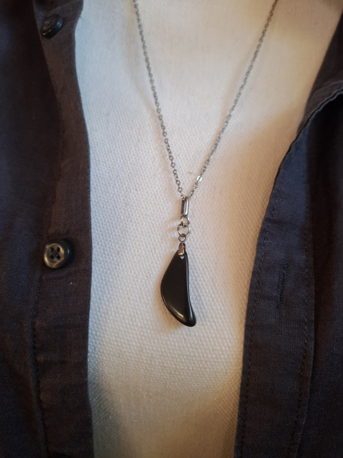 Černá kapka – náhrdelník s obsidiánem — foto 3