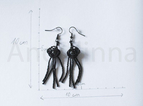 Back To Black – náušnice s krajkovým achátem — foto 6