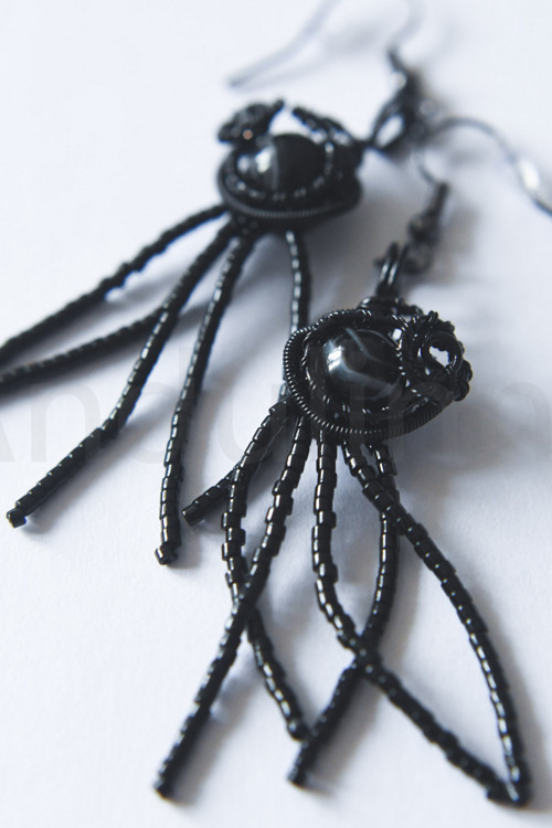 Back To Black – náušnice s krajkovým achátem — foto 2