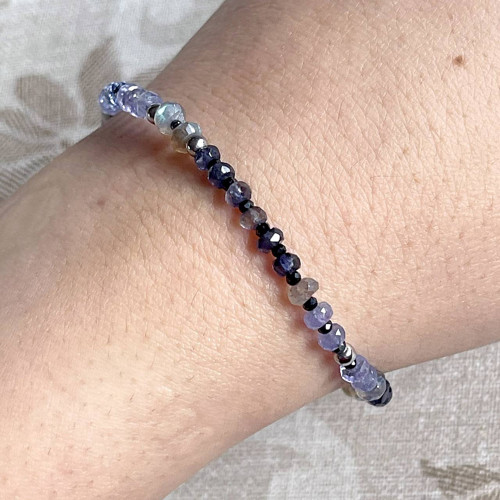 Náramok iolit, tanzanit, spinel, labradorit E065 — foto 2